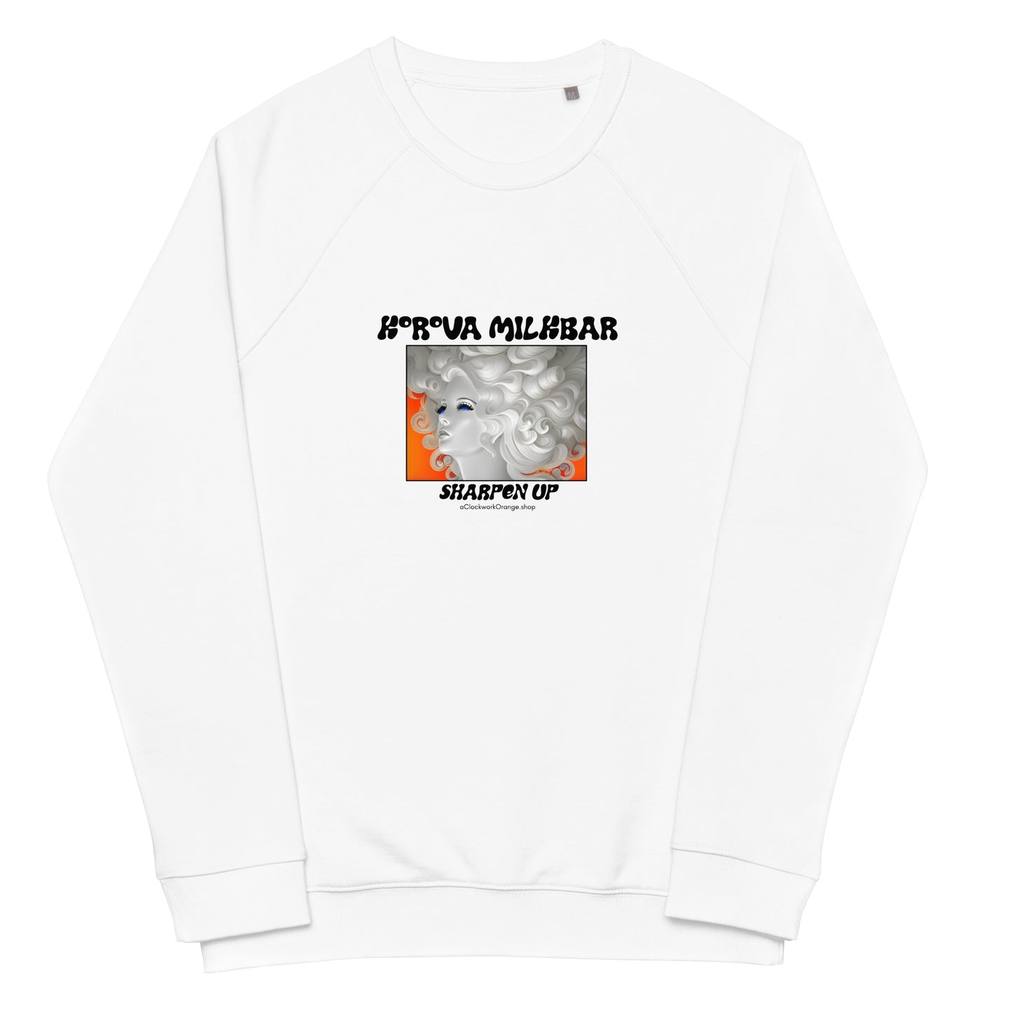 Korova Milkbar Sharpen Up. Unisex Organic Raglan Sweatshirt.