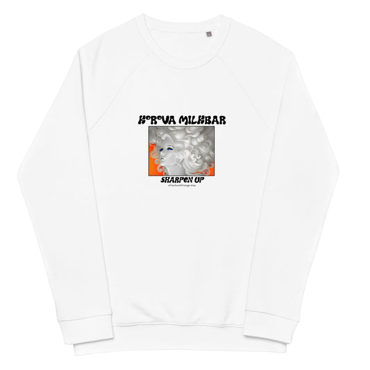 Korova Milkbar Sharpen Up. Unisex Organic Raglan Sweatshirt.